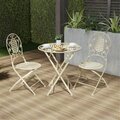 Guarderia Folding Bistro Table & Chairs Set, Antique White GU3251368